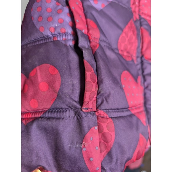 Faded Glory Kids' Puffer Jackets for Girls Plum/Pink With Hearts size 6 defects - Picture 5 of 10